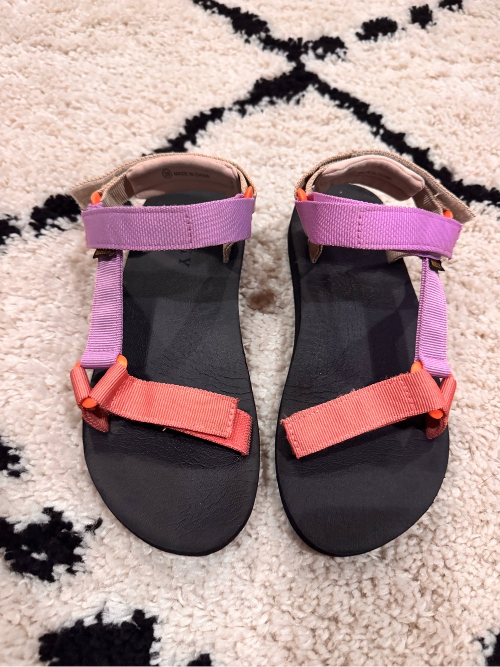 Muboliy Women's Two-Tone Pink & Coral Sport Sandals